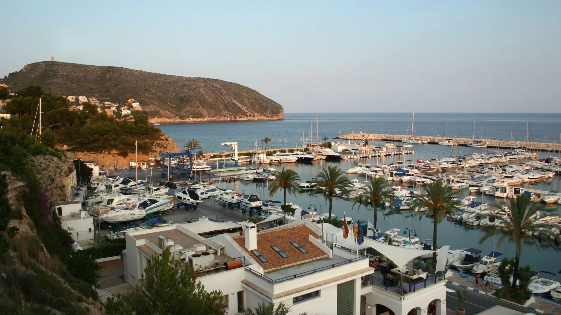 Moraira marina and coastline
